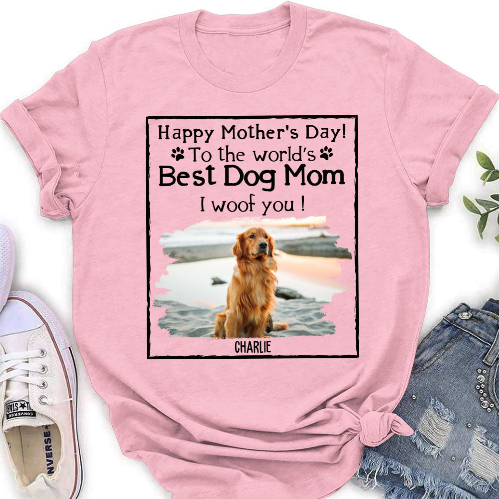 Woof Best Dog Mom - Exquisite Personalized Custom Women's T-shirt for Pet Lovers