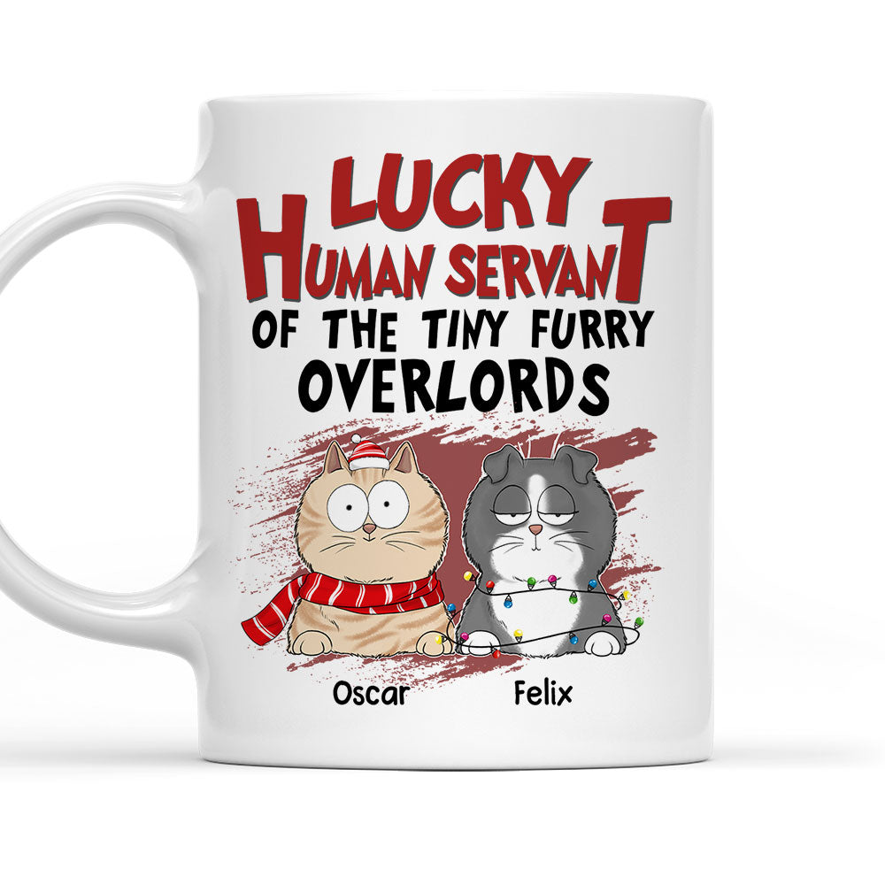 Lucky Human Servant - Personalized Custom Ceramic Coffee Mug for Pet Lovers (11oz & 15oz Sizes)