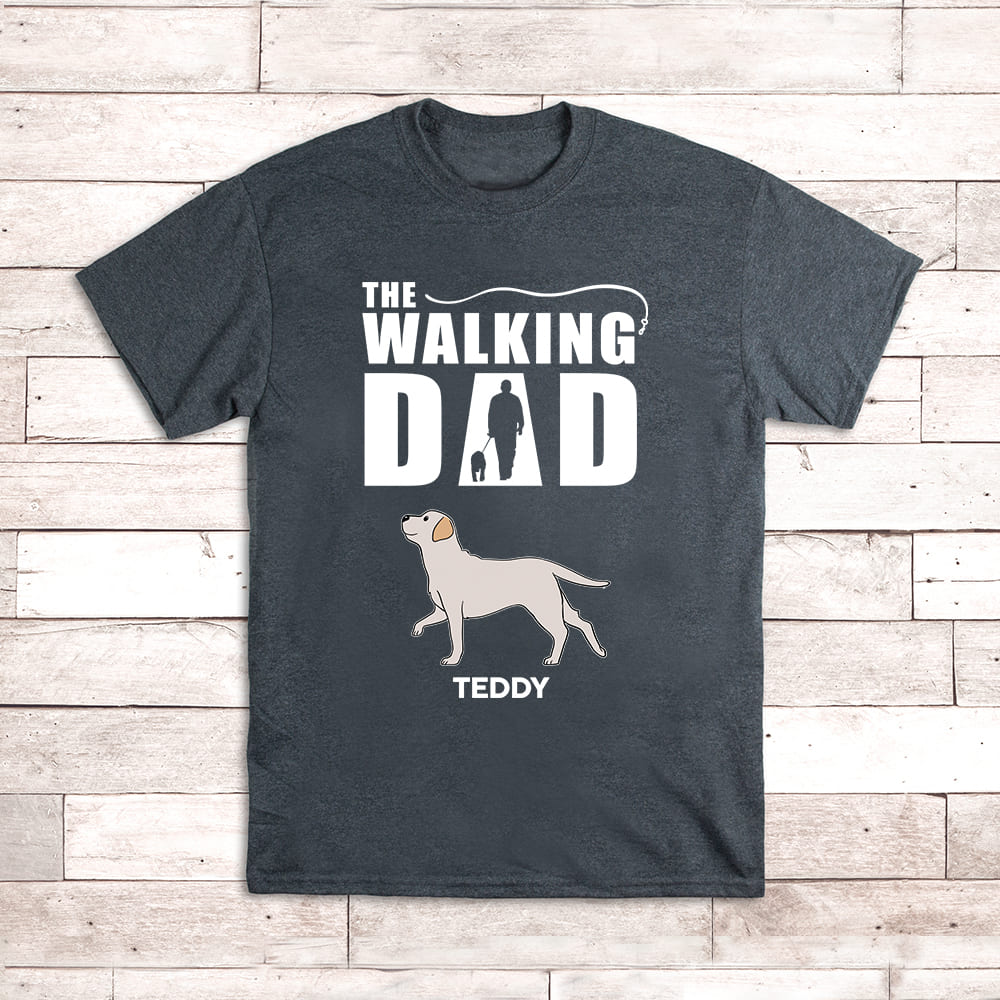 The Walking Dad - Personalized Custom Unisex 5.3 oz T-shirt for Pet Lovers
