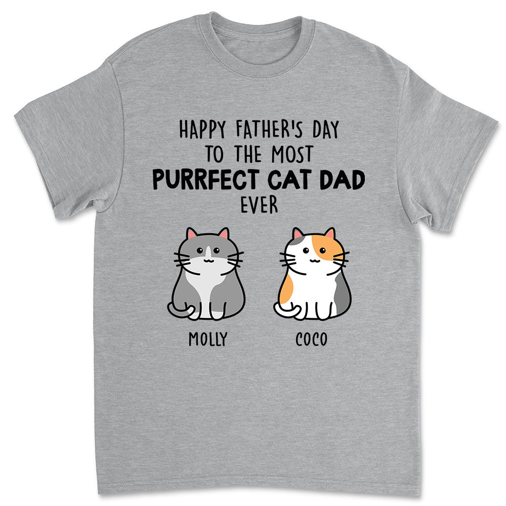 Purrfectly Personalized Custom Unisex Cat Dad T-shirt