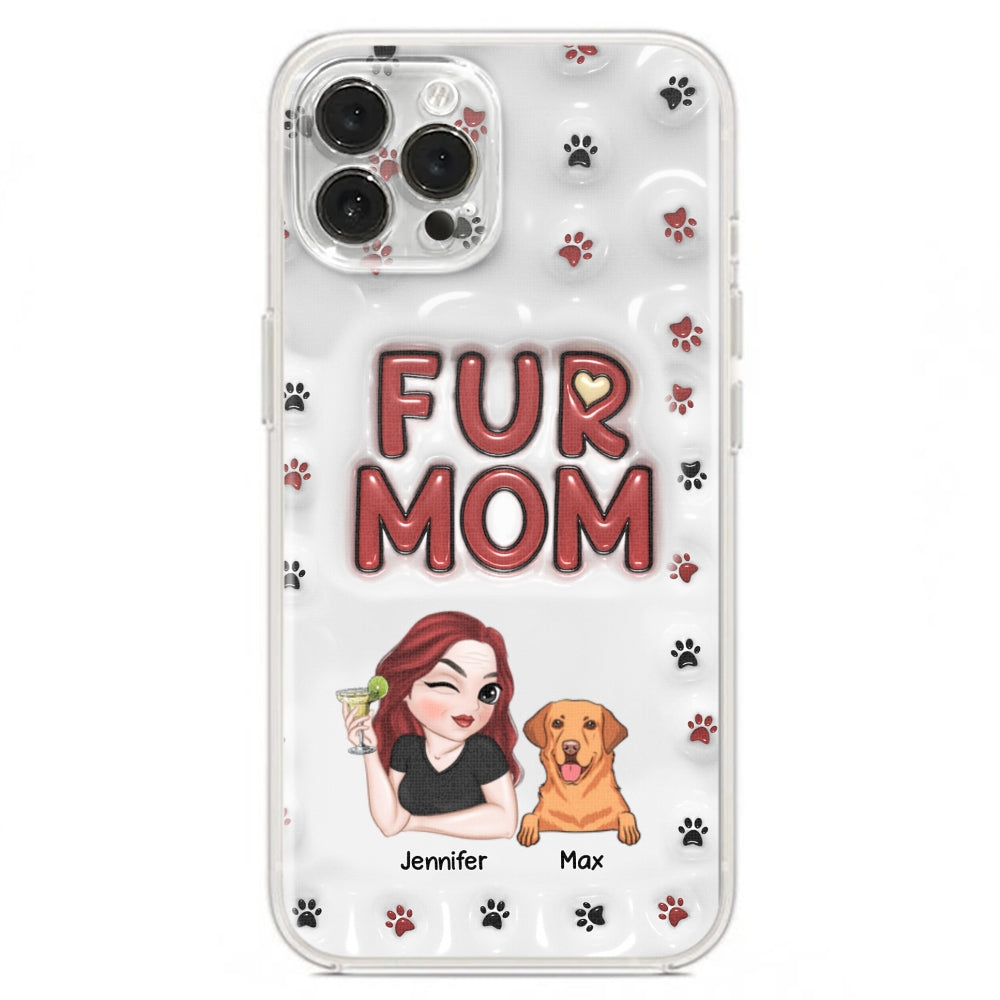 Lovely Fur Mom - Personalized Custom 3D Inflated Effect TPU Phone Case for Smartphones
