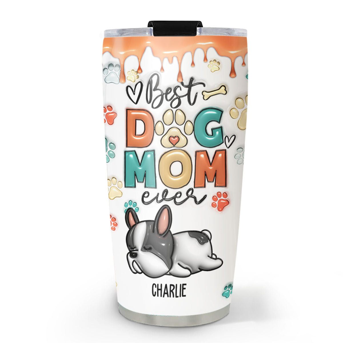 Best Mom In My Heart - Personalized Custom 3D Inflated Effect 20oz Stainless Steel Tumbler with Thousands of Cool Designs
