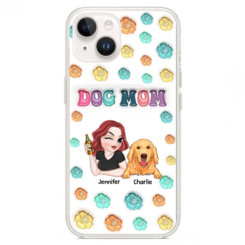 Dog Mom Summer: Exclusive Personalized Custom 3D Inflated Effect Phone Case for Stylish Protection