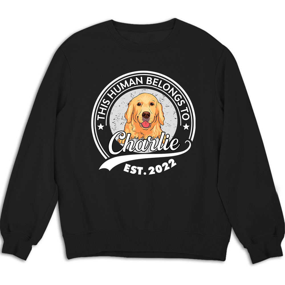 Human Belongs To Dog Version 2 - Unisex 8.0 oz Personalized Custom Sweatshirt for Pet Lovers