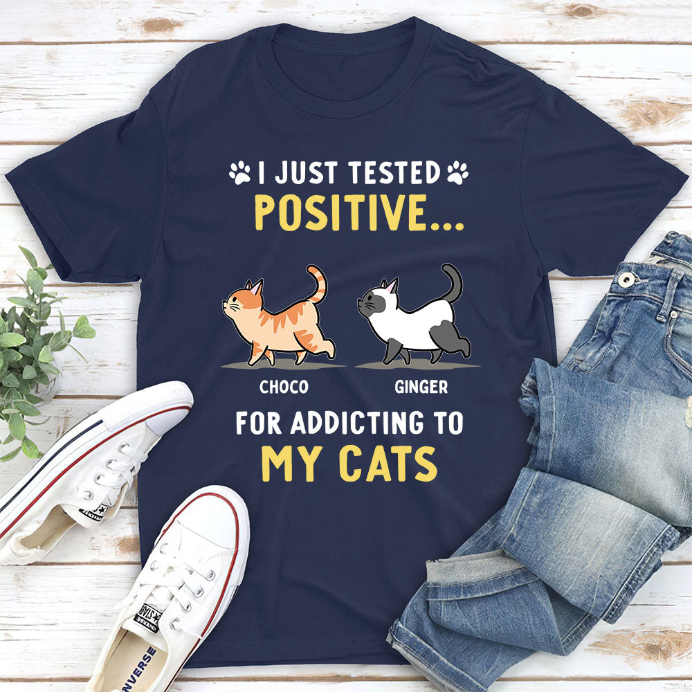 Addicting To Cats - Personalized Custom Unisex 5.3 oz T-shirt for Pet Lovers