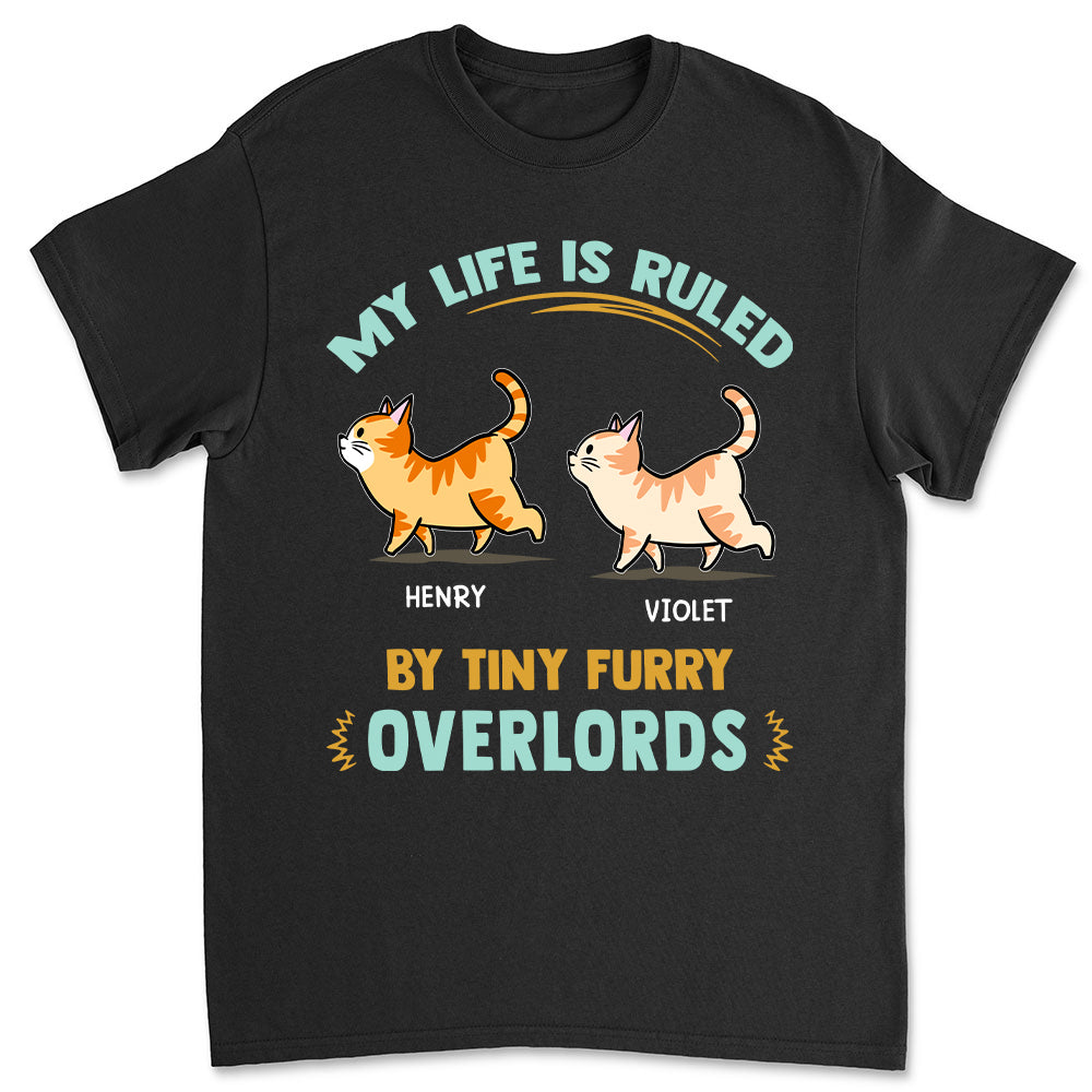 Furry Overlords Walking Cat - Personalized Custom Unisex Heavy Cotton T-shirt for Pet Lovers
