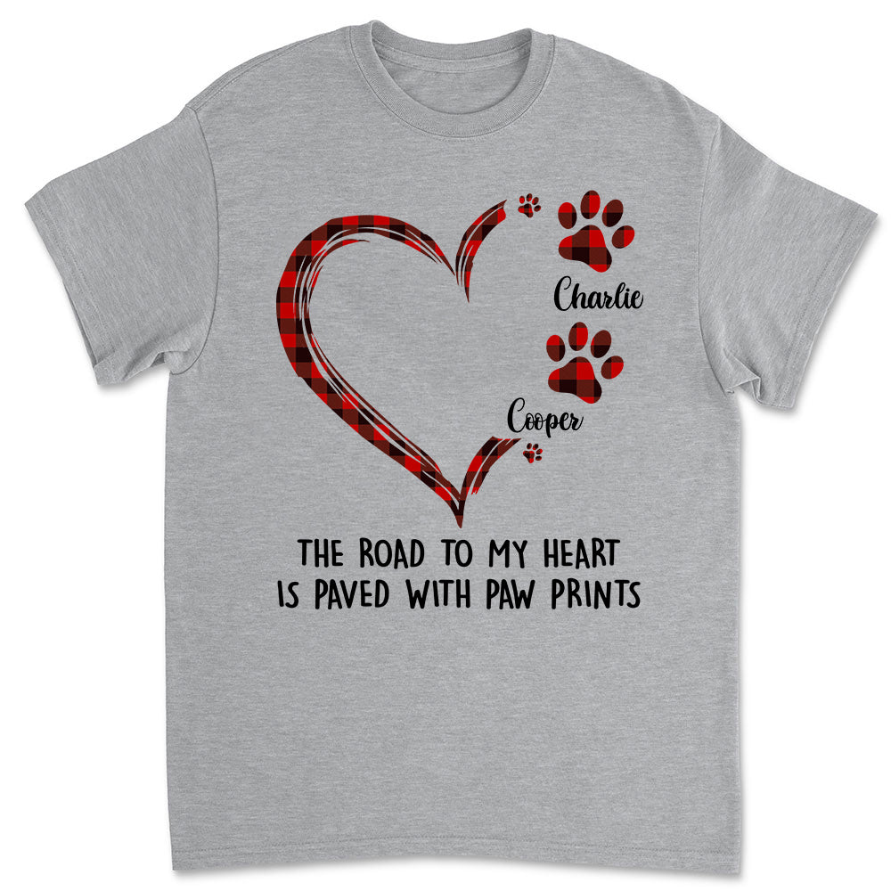 Road To Heart Pattern - Personalized Custom Unisex 5.3 oz T-shirt for Pet Lovers
