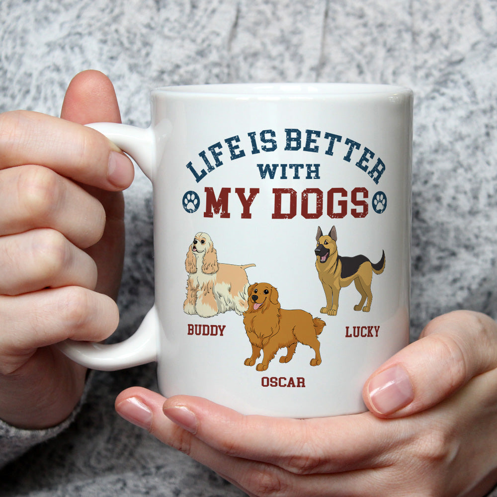 Retro Life Is Better - Exclusively Personalized 11oz Custom Coffee Mug for Pet Lovers