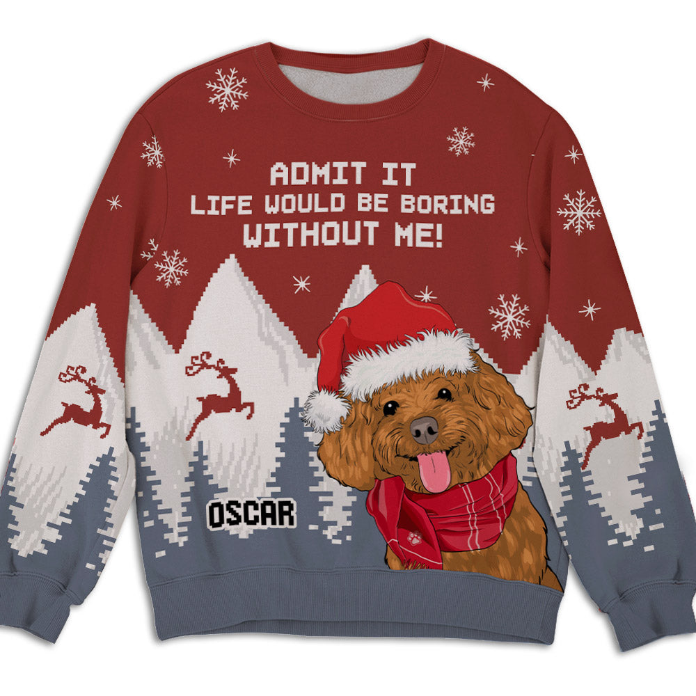 Unique Personalized Custom All-Over-Print Christmas Sweatshirt - The Must-Have for Pet Lovers