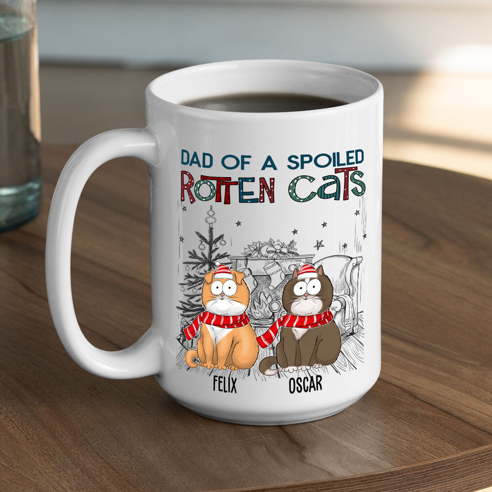 Personalized Custom Dad Of A Spoiled Rotten Dog Coffee Mug - Ideal Gift for Pet Lovers