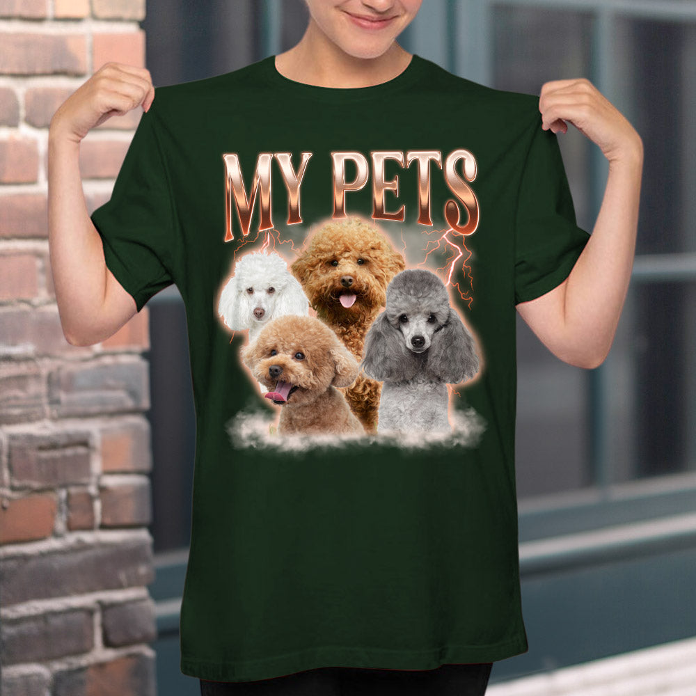 Custom Pet Face Vintage Version 8 - Personalized Custom Unisex 5.3 oz Heavy Cotton T-shirt with Copyrighted Artwork