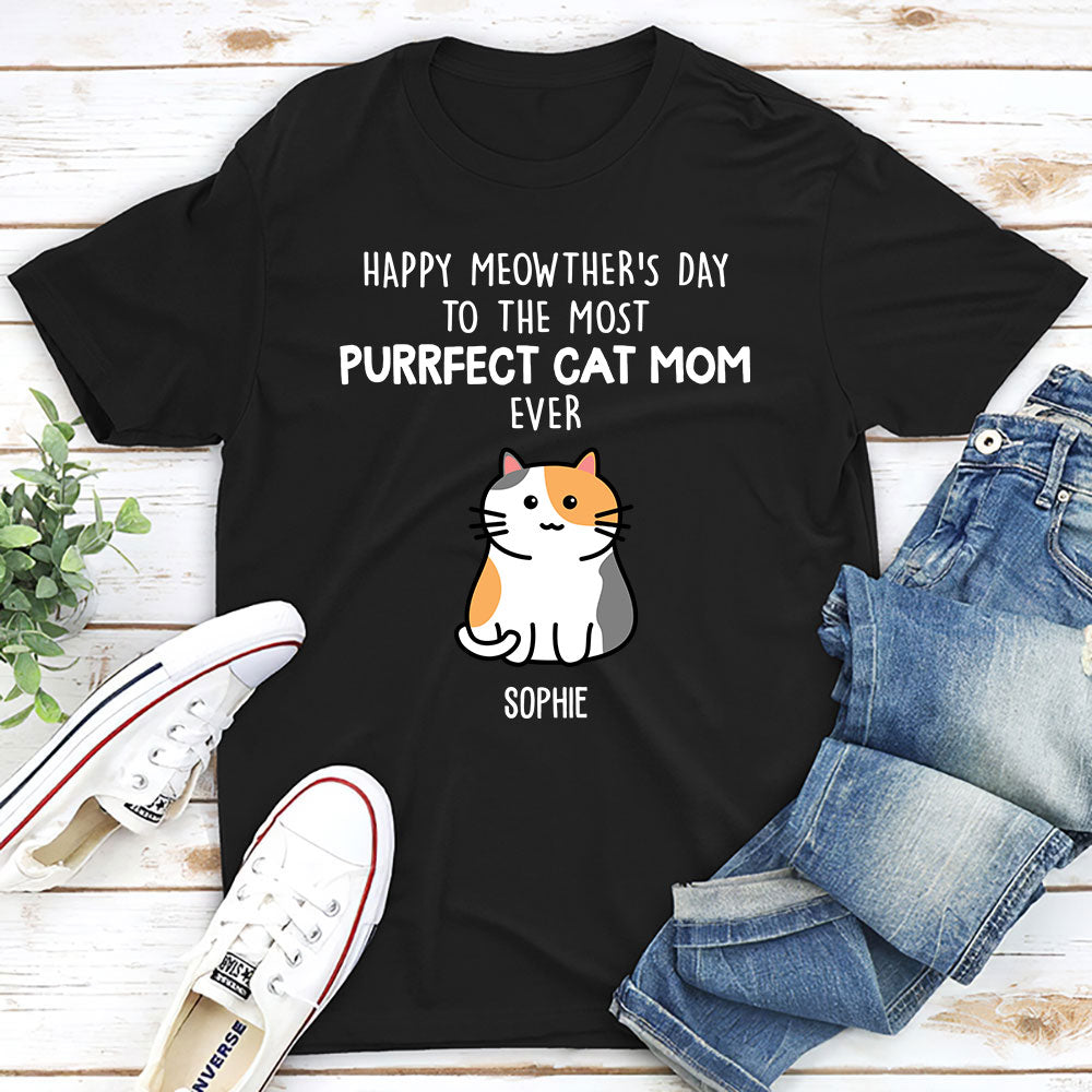 Purrfect Cat Mom 2 - Personalized Custom Unisex 5.3 oz T-shirt for Pet Lovers