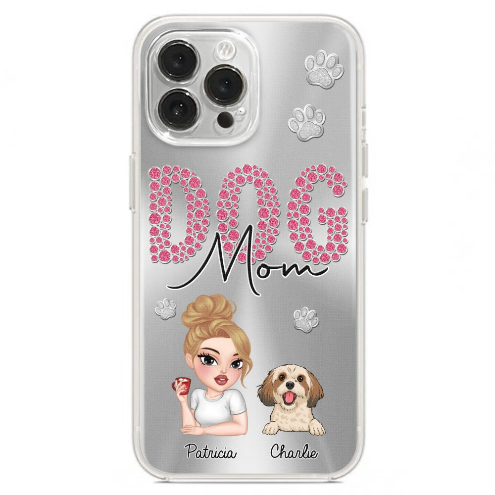 Sparkling Glitter Dog Mom Life - Exquisitely Personalized Custom Phone Case