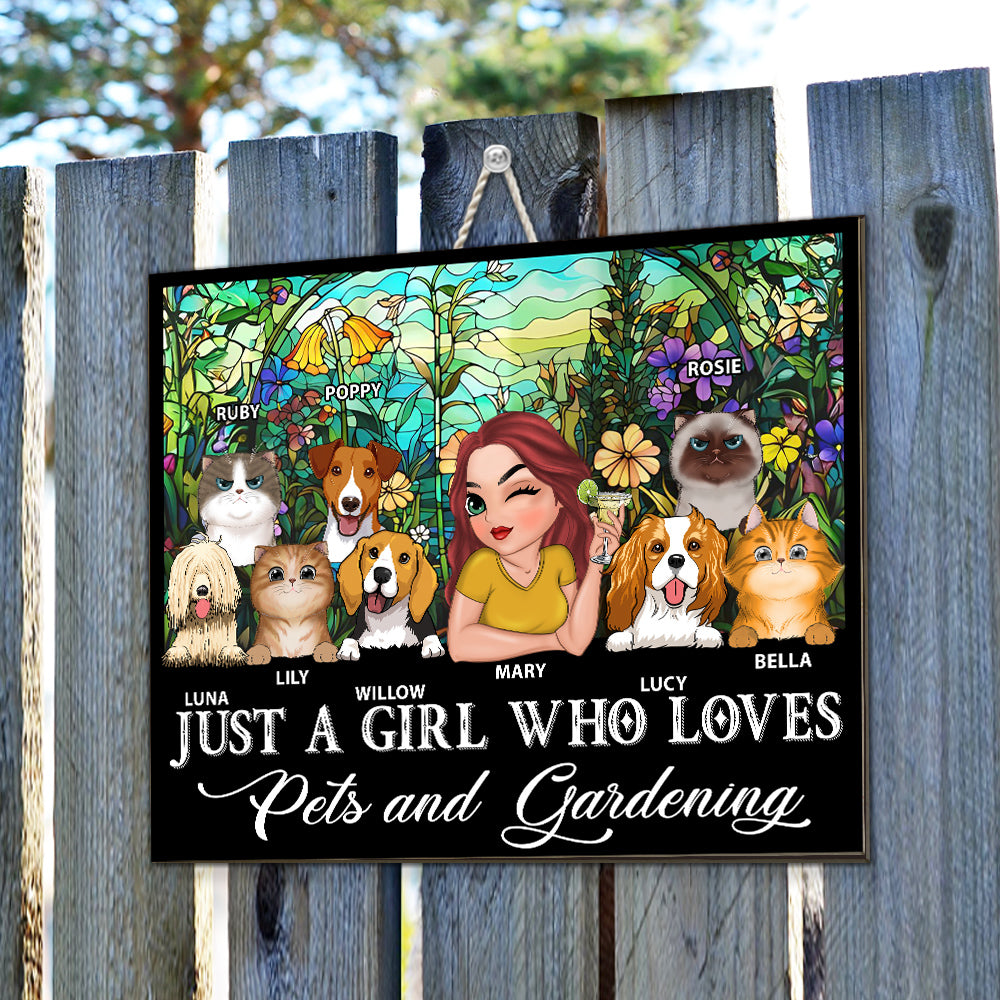Love Pet And Gardening - Personalized Custom Wood Sign in Bright Colors and Various Sizes (12 in, 14 in, 18 in)