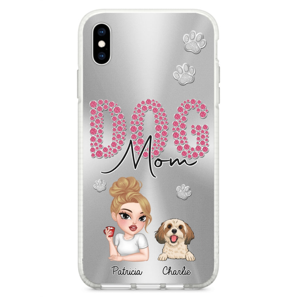 Sparkling Glitter Dog Mom Life - Exquisitely Personalized Custom Phone Case