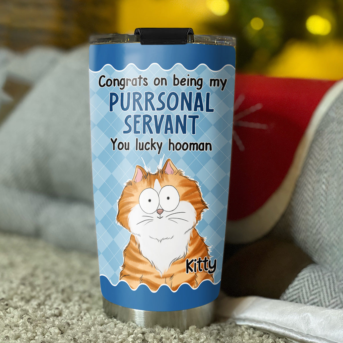 So Lucky Hooman - Personalized Custom 20oz Stainless Steel Tumbler with Thousands of Cool Designs
