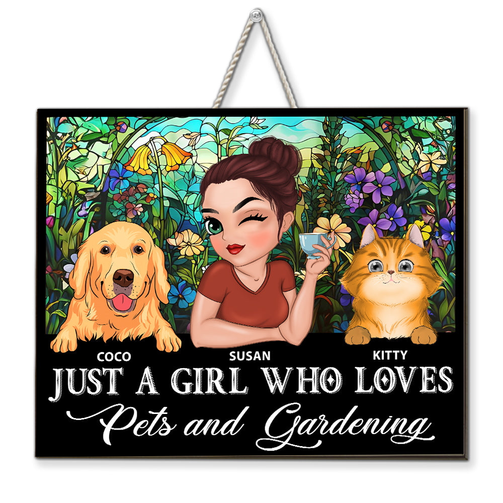 Love Pet And Gardening - Personalized Custom Wood Sign in Bright Colors and Various Sizes (12 in, 14 in, 18 in)