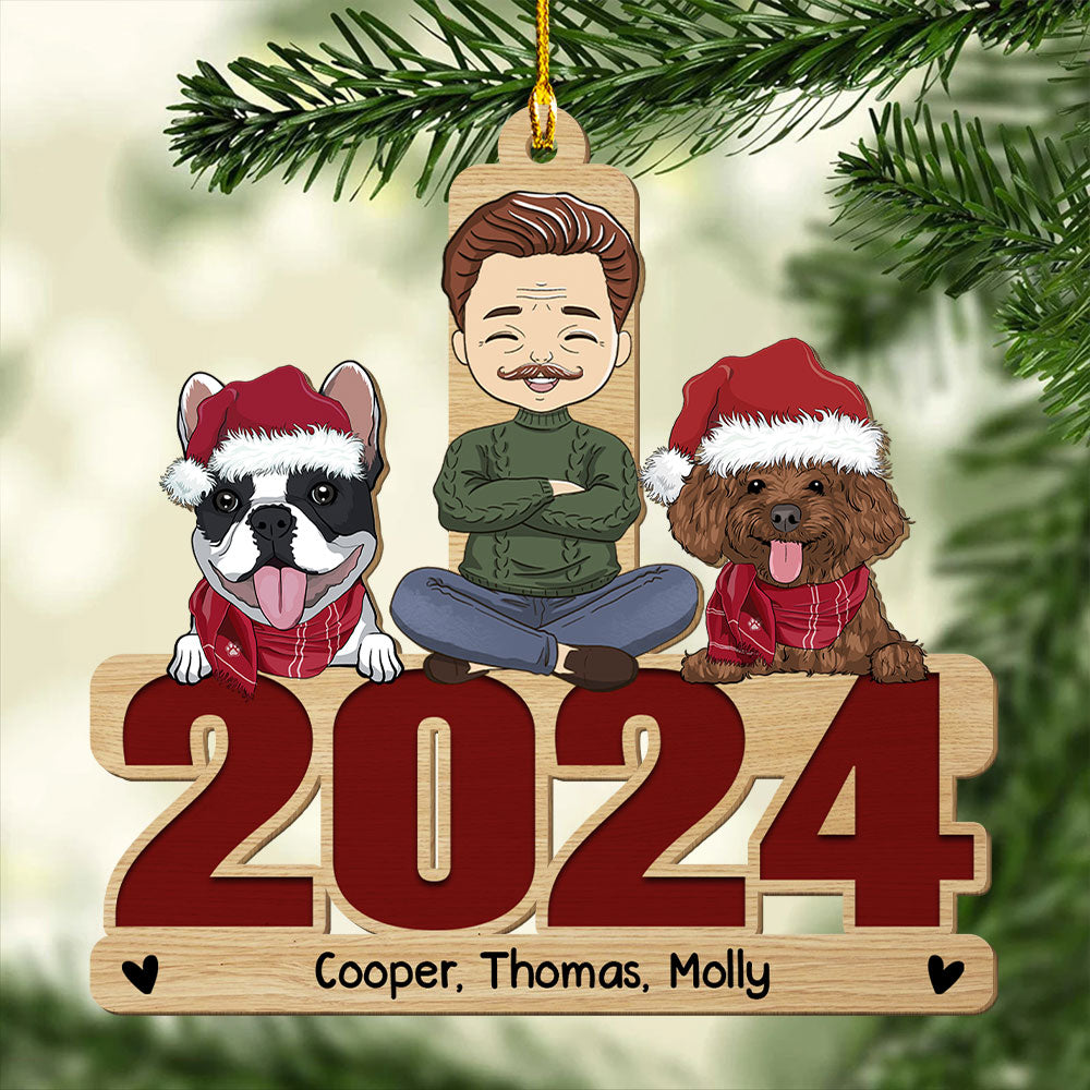 Happy Pawliday With Pets - Personalized Custom 1-layered Wood Christmas Ornament for Pet Lovers