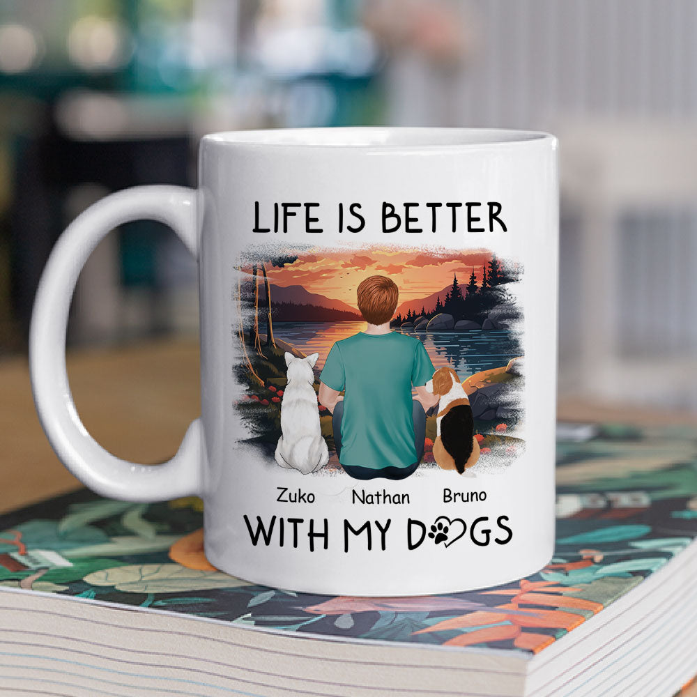 Better With Dogs - Personalized Custom Coffee Mug for Pet Lovers (11oz & 15oz)