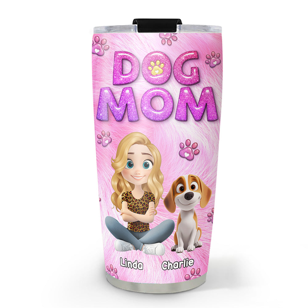 Adorable Personalized Custom 3D Inflated Effect Tumbler for Dog Moms