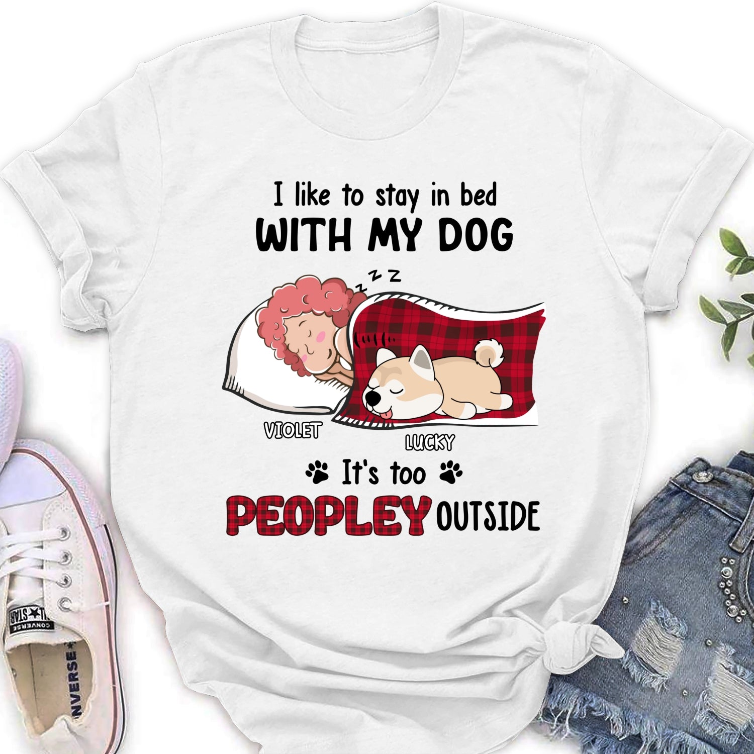 Cozy Bed - Personalized Custom Women's T-shirt for Pet Lovers