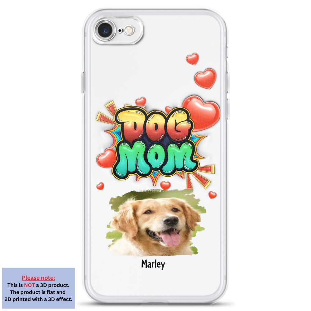 Dog Mom Gradient Photo - Personalized Custom 3D Inflated Effect Luxury Phone Case for Smartphones