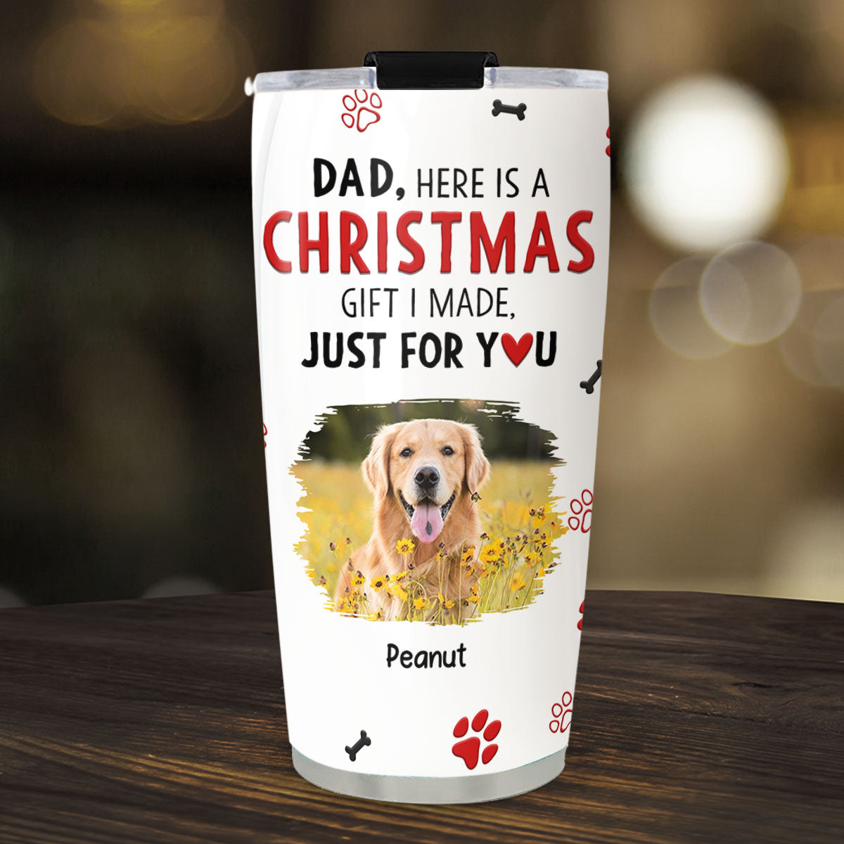 Personalized Custom Tumbler - Little Gift for Dog Dad and Mom with Photo