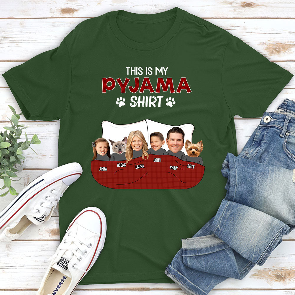 Personalized Custom Unisex Pajama Shirt Photo T-shirt - Ideal Gift for Pet Lovers