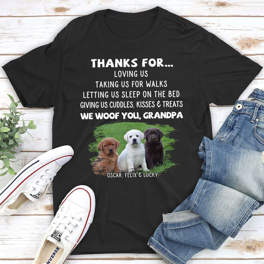 Dog Thanks For Photo - Personalized Custom Unisex 5.3 oz T-shirt for Pet Lovers