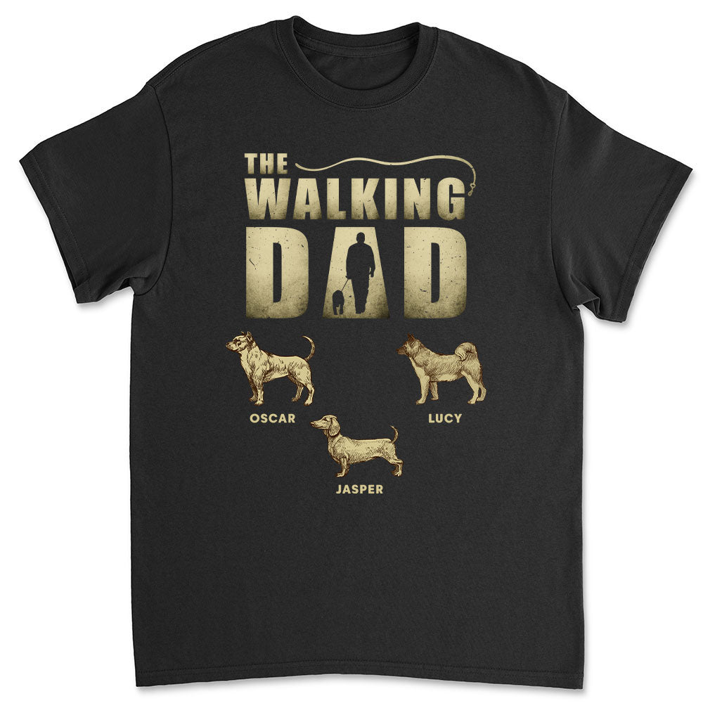 Walking Dad Vintage - Personalized Custom Unisex T-shirt for Pet Lovers