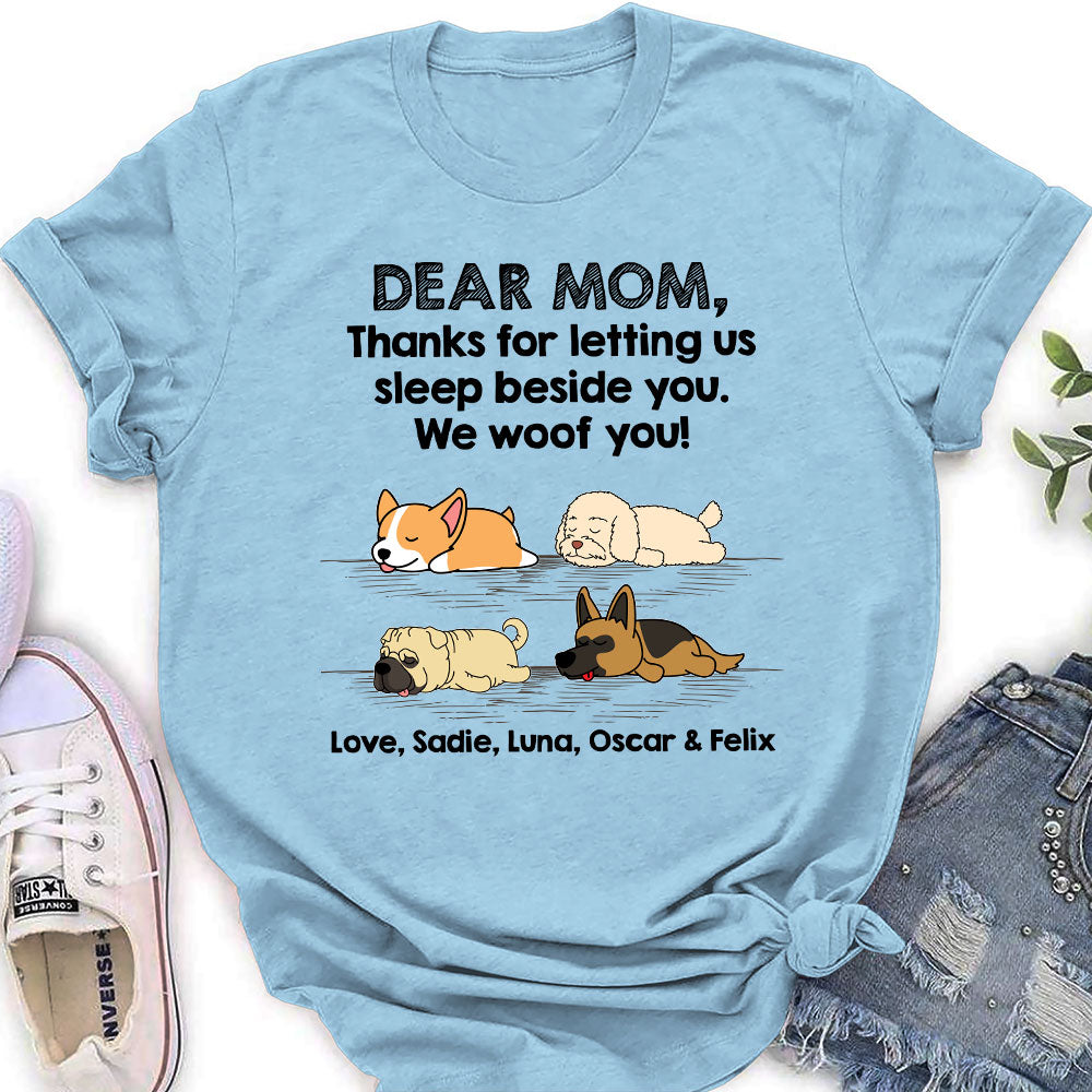 Sleep Beside Dog 2 - Customizable Personalized Women's T-shirt for Pet Lovers