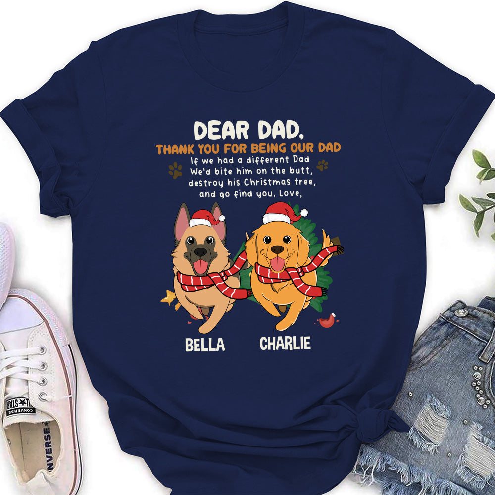 Thank You For Being My Dad Mom - Personalized Custom Women's Cotton Blend T-shirt for Pet Lovers