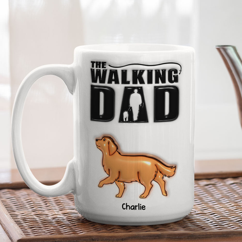 Walking Dad - Unique Personalized Custom 3D Inflated Effect Ceramic Mug in 11oz and 15oz Sizes
