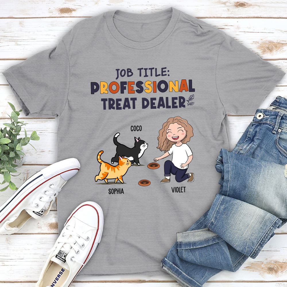 Exclusive Professional Treat Dealer - Personalized Custom Unisex 5.3 oz T-shirt for Pet Lovers