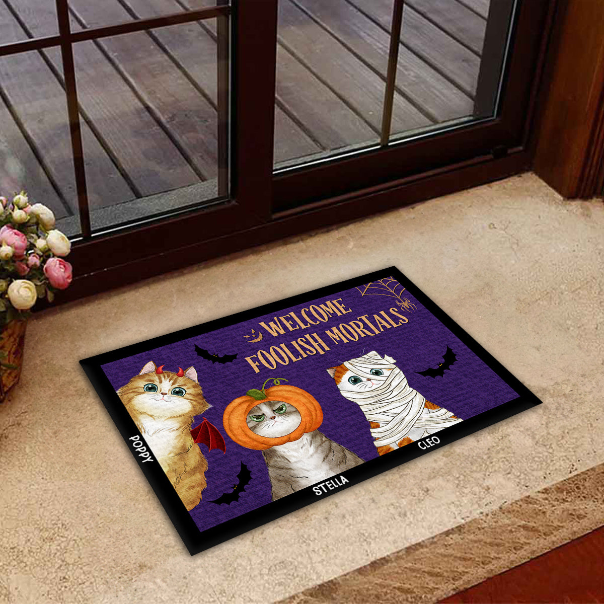 Foolish Mortals - Customizable Personalized Doormat for Pet Lovers with High - Quality Printing