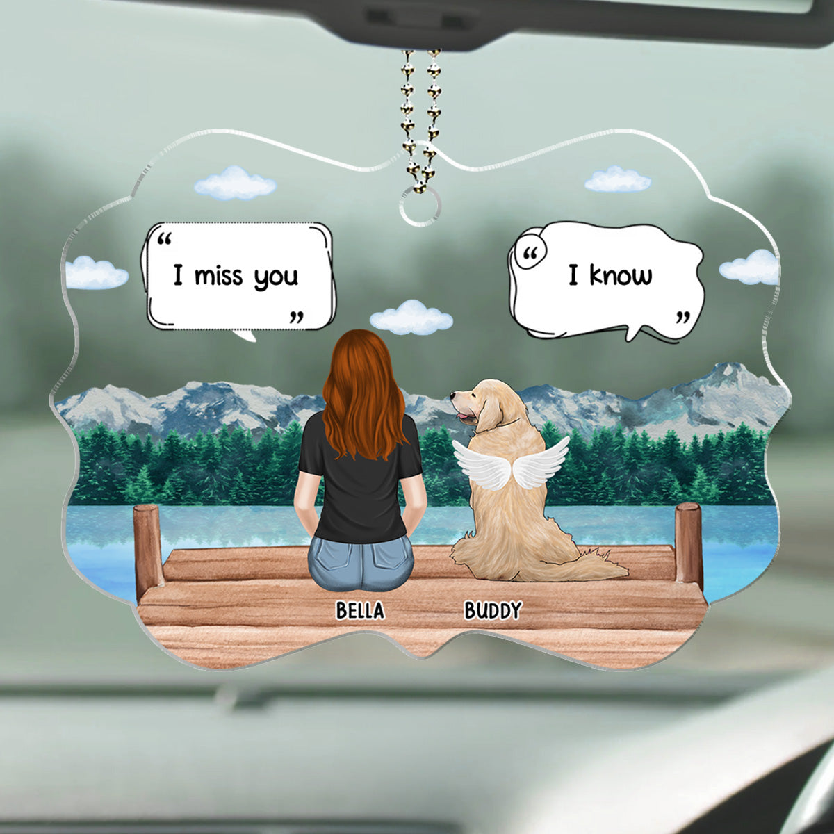 I Miss You - Customizable Personalized Acrylic Car Ornament for Unforgettable Journeys
