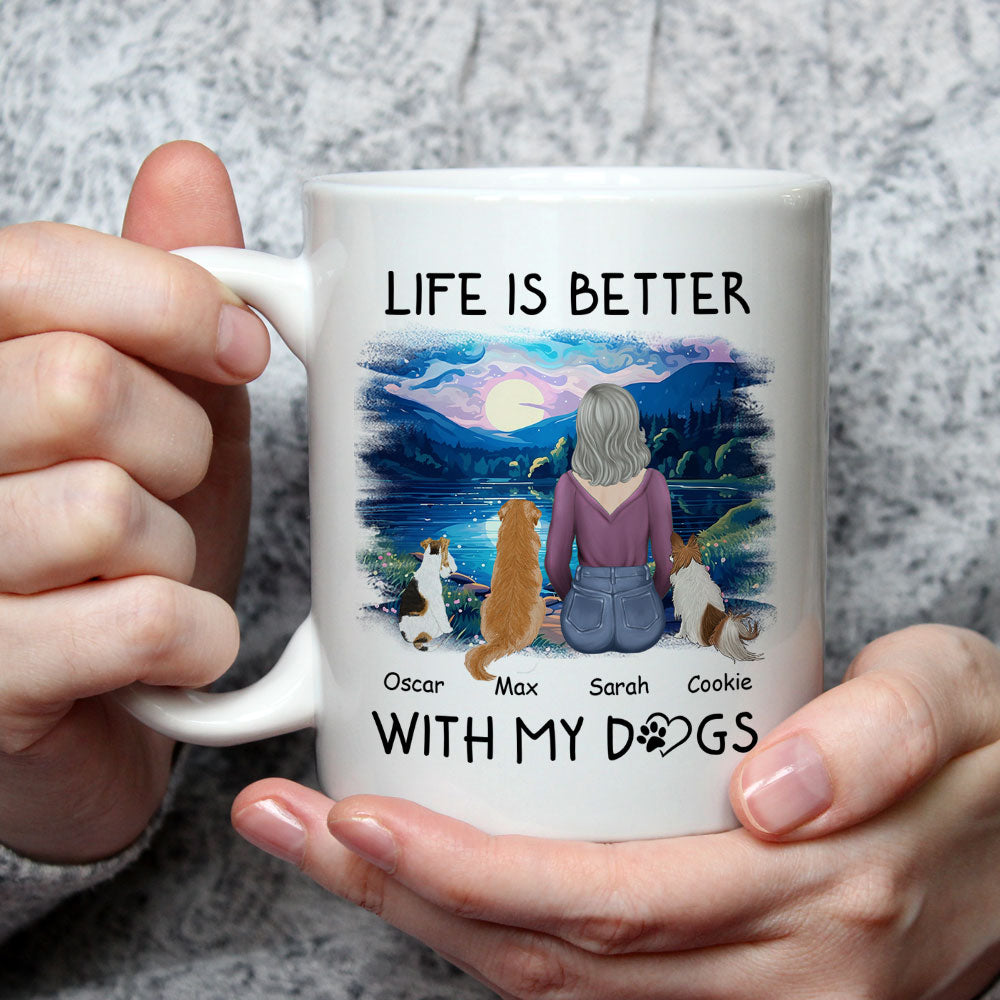 Better With Dogs - Personalized Custom Coffee Mug for Pet Lovers (11oz & 15oz)