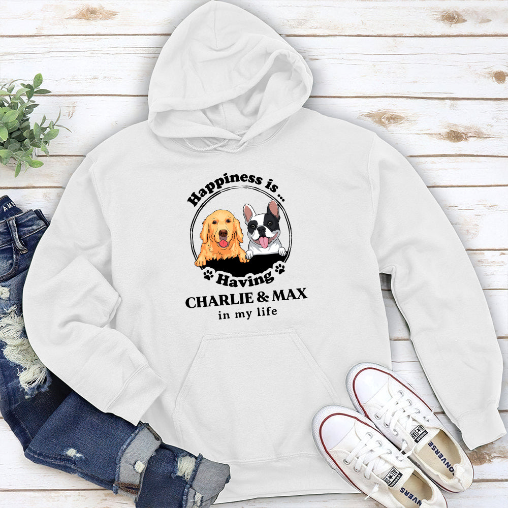 Happiness Is - Customizable Personalized Unisex 8.0 oz Hoodie for Pet Lovers