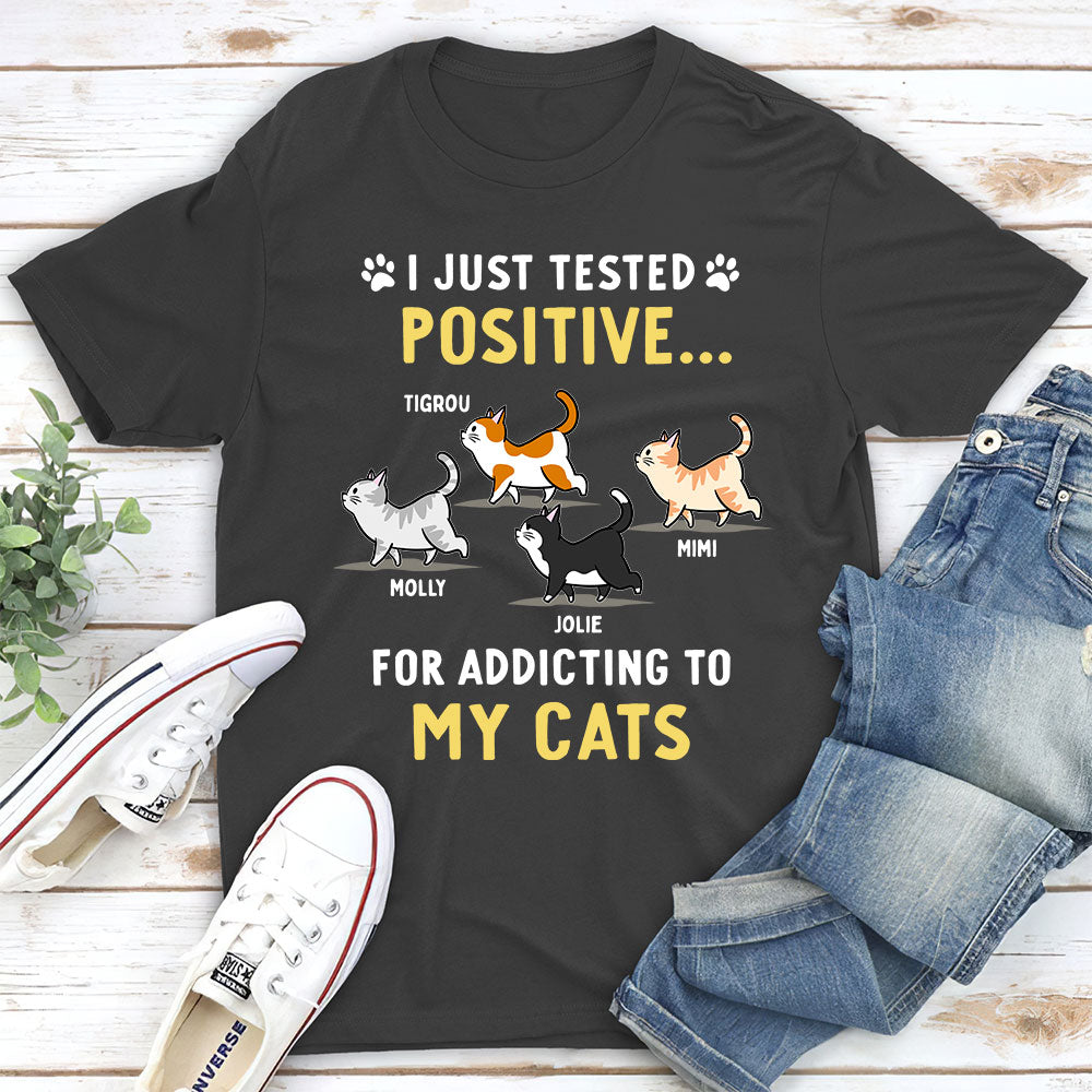 Addicting To Cats - Personalized Custom Unisex 5.3 oz T-shirt for Pet Lovers