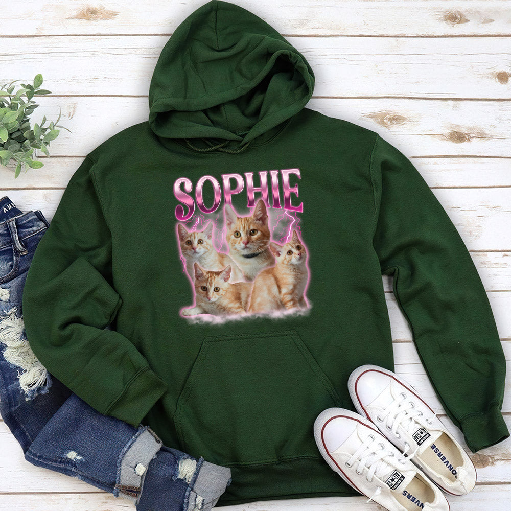 Custom Pet Face Vintage Version 8 - One-of-a-Kind Personalized Custom Hoodie for Pet Lovers