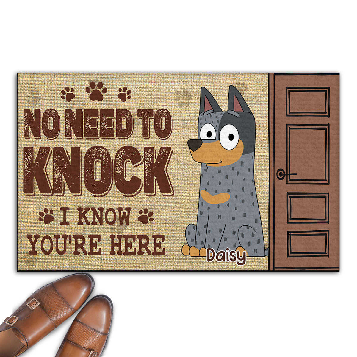 No Need To Knock I Know You Are Here - Personalized Custom Pet Doormat with Vibrant Sublimation Printing