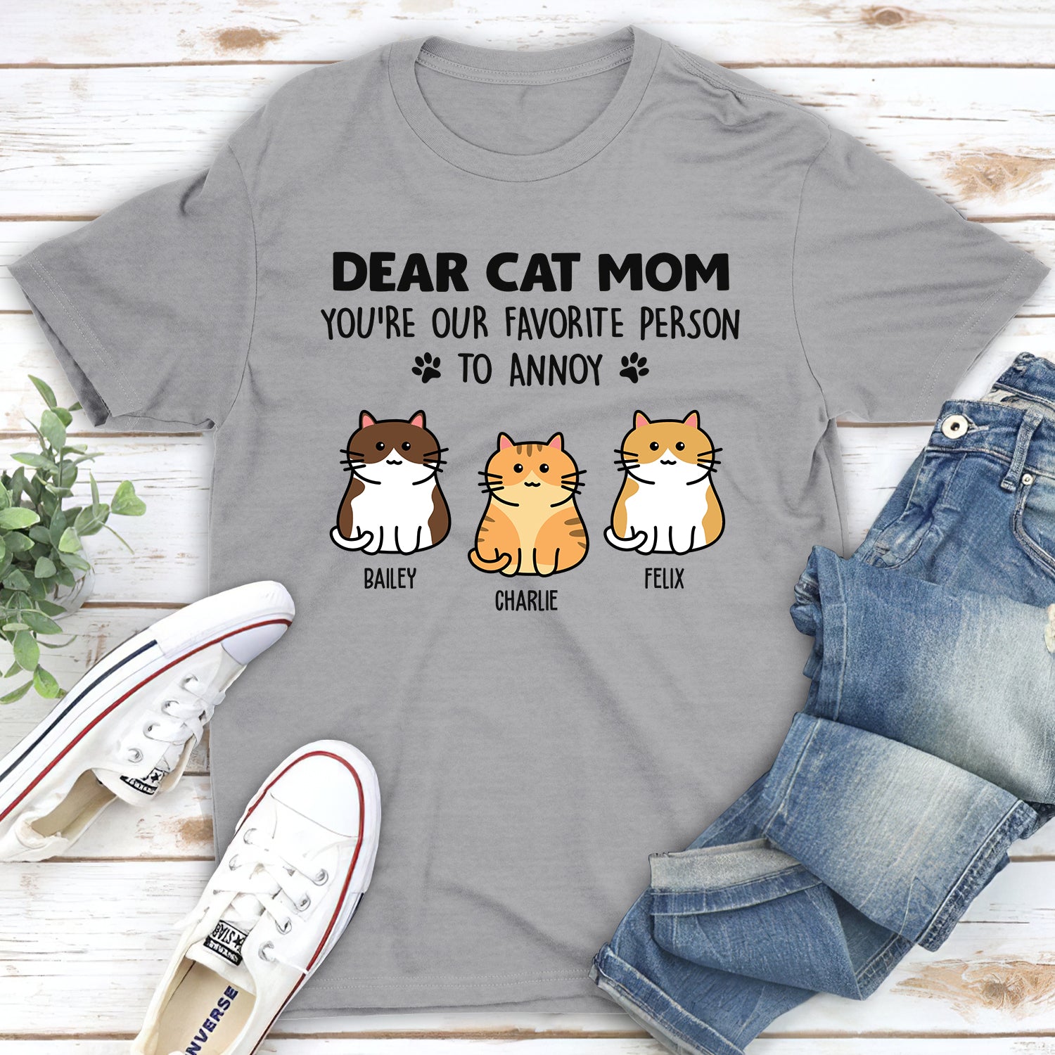 Cat Lovers' Favorite - Personalized Custom Unisex 5.3 oz T-Shirt
