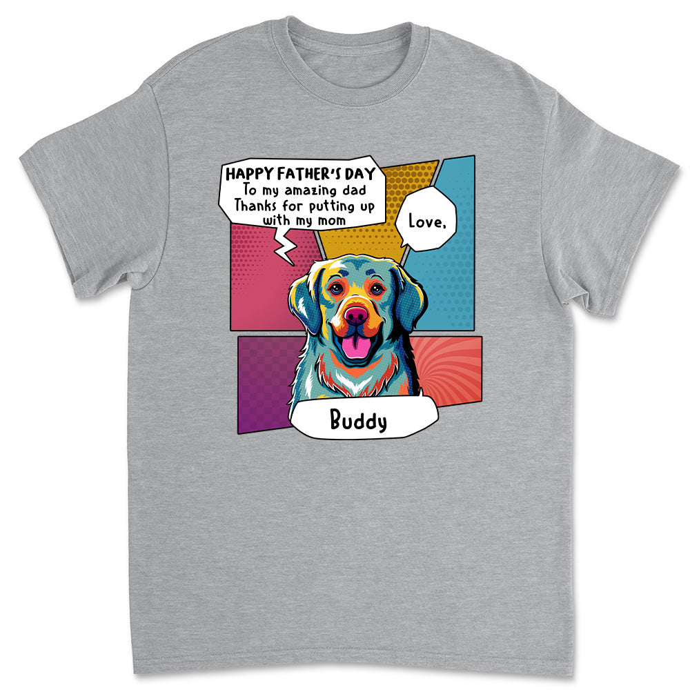 Stunning Pop Art Personalized Custom Unisex T-shirt for Amazing Moms and Dads