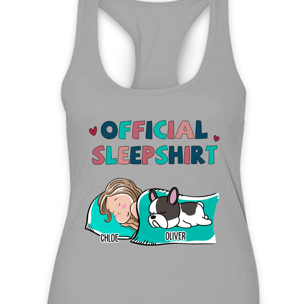 Personalized Custom Women's Summer Sleeping Pet Sleepshirt Racerback Tank