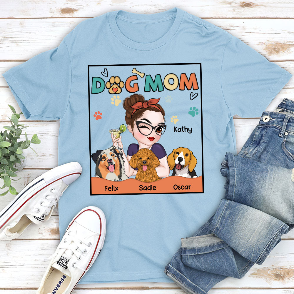 Adorable Dog Mom - Personalized Custom Unisex 5.3 oz T-shirt for Pet Lovers