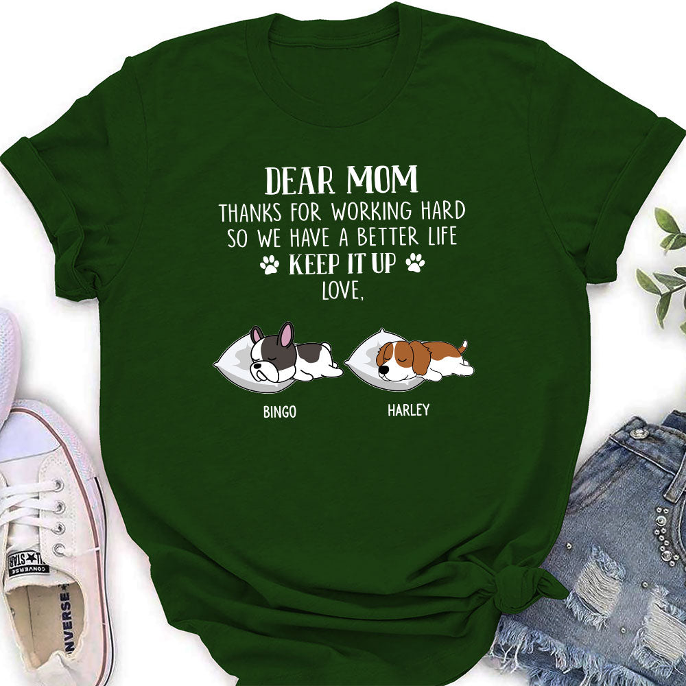 Working Hard - Exquisitely Personalized Custom Women's T-shirt for Pet Lovers