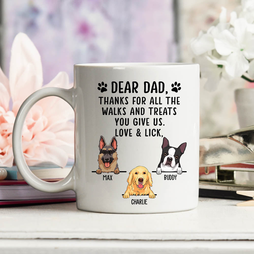 Thanks For All The Treats - Customizable Personalized Coffee Mug in 11oz/15oz for Pet Lovers