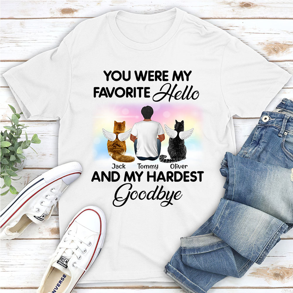 My Favorite Hello Cat - Personalized Custom Unisex Memorial T-shirt for Pet Lovers