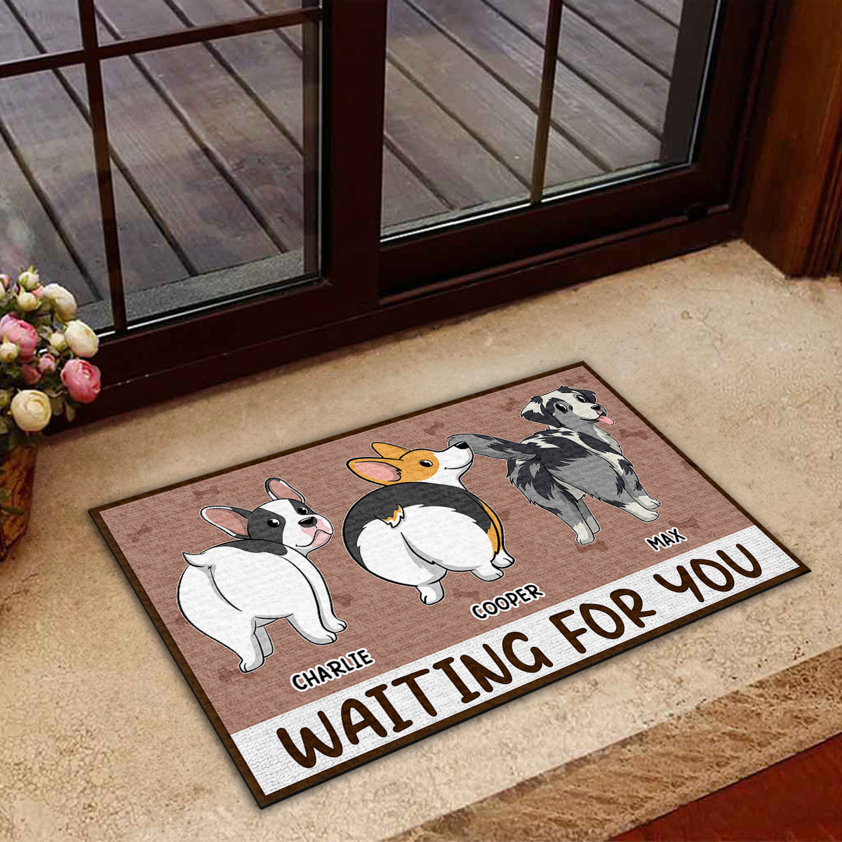 Personalized Custom 'Waiting For You' Doormat with Your Pet's Picture