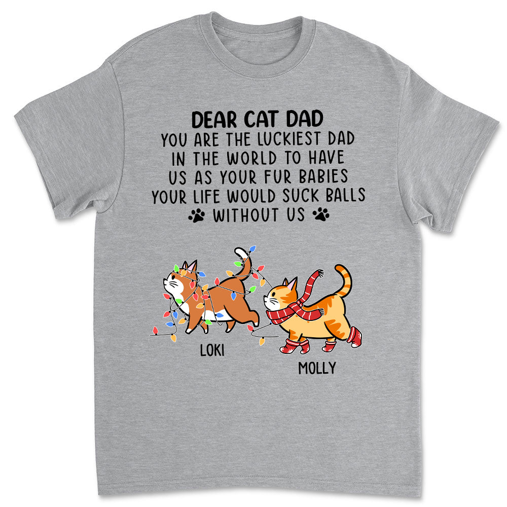 Luckiest Person - Personalized Custom Unisex 5.3 oz T-shirt for Pet Lovers